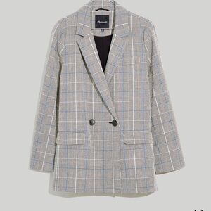 Madewell Caldwell Double breasted blazer in Palmyra Plaid small